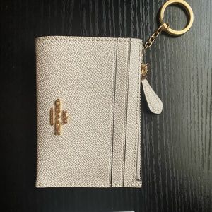 Cream Coach Card Holder